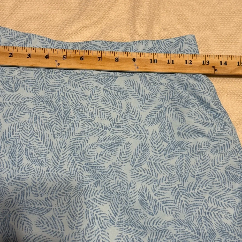 NWT Peter Millar Alice Petal Hem Cottage Blue Fern Print‎ Womens XS Golf Skort